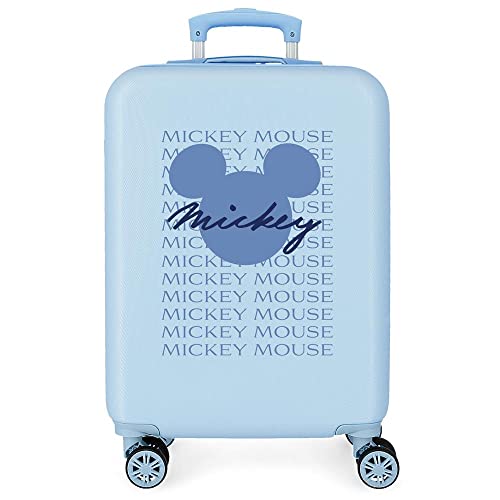 Disney Have a Good Time Mickey Signature Walizka kabinowa Niebieski 38x55x20 cms Sztywne zapięcie z boku 35L 2 kg 4 koła Podwójne Bagaż Ręczny, niebieski, Talla única, walizka kabinowa