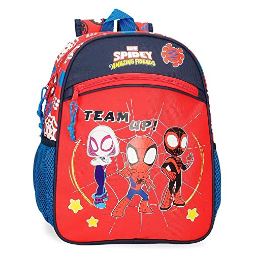Marvel Spidey and Friends Plecak szkolny Czerwony 9,8L, Czerwony, Talla única, Plecak szkolny adaptacyjny do wózka