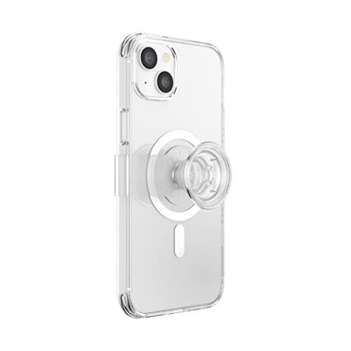 PopSockets: PopCase PlantCore dla MagSafe pokrowiec na rośliny dla iPhone 14 Plus z uchwytem i uchwytem przesuwnym PopGrip Slide z wymiennym topem - Clear