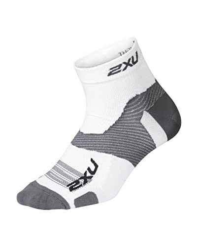 2XU Unisex Vectr Ultralekka poduszka 1/4 skarpety sportowe Biały/szary S