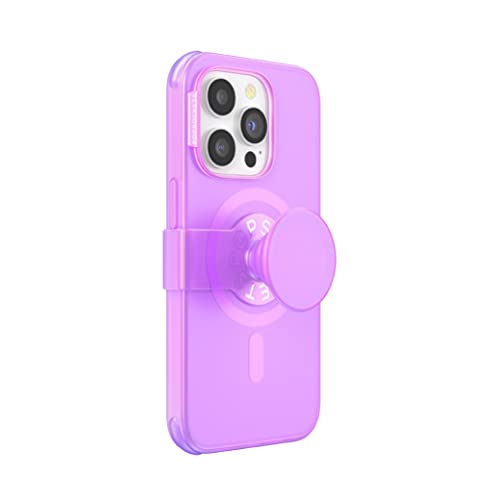 PopSockets: PopCase PlantCore dla MagSafe - Futerał bazowy dla iPhone 14 PRO z uchwytem PopGrip Slide Repozycjonowalny i uchwyt z wymiennym góry - Pink Opalescent