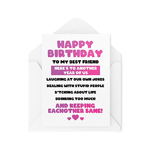 Kartka urodzinowa dla najlepszego przyjaciela - śmieszne kartki dla najlepszego przyjaciela - Happy Birthday To My Best Friend - Keeping Eachother Sane - kartki urodzinowe - CBH1674