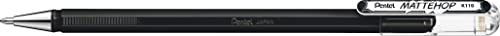 Pentel K110-VAX Mattehop żelowy długopis atramentowy z wysoko kryjącym atramentem, o matowym wykończeniu, model z nasadką, 1 sztuka, czarny