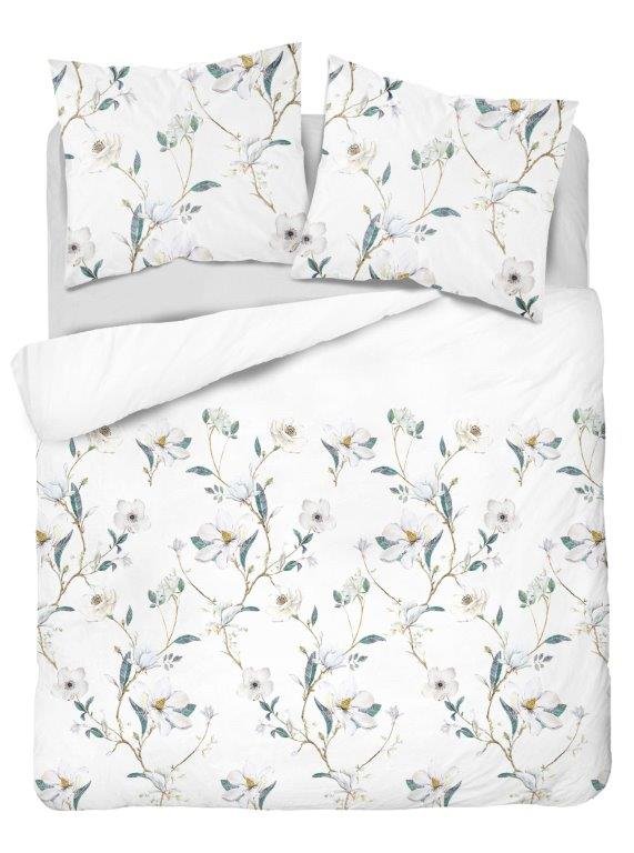 Pościel z bawełny satynowej Home Satin, Detexpol, wzór kwiatowy, 220x200cm