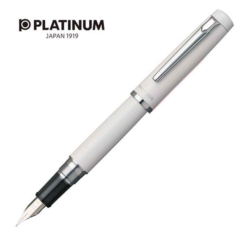 Platinum, Pióro wieczne Procyon Porcelain White, F, Biały