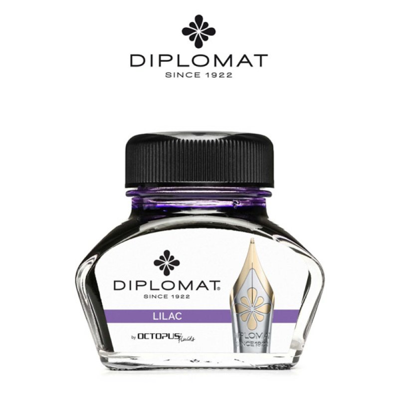 Diplomat, Atrament do piór wiecznych w kałamarzu, Liliowy, 30 ml