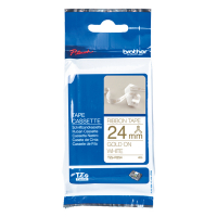 Brother TZe-R254 taśma 24 mm, złoty na białym, oryginalna