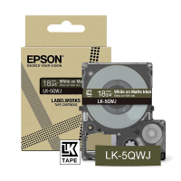Epson LK-5QWJ taśma matowa 18 mm, biały na khaki, oryginalna