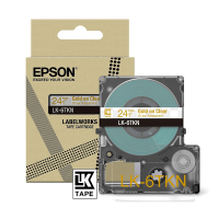 Epson LK-6TKN taśma 24 mm, złota na metalicznym przeźroczystym, oryginalna