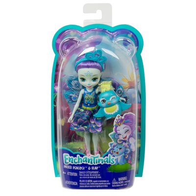 Mattel ENCHANTIMALS Lalka+zwierzątko PATTER PEACOCK & FLAP DVH87-5