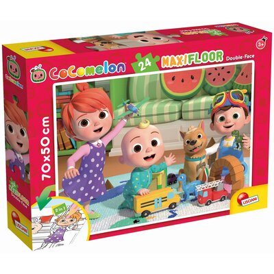 Lisciani COCOMELON DWUSTRONNE PUZZLE PODŁOGOWE 24 EL SŁONECZNY DZIEŃ N ZABAWĘ 304-90983