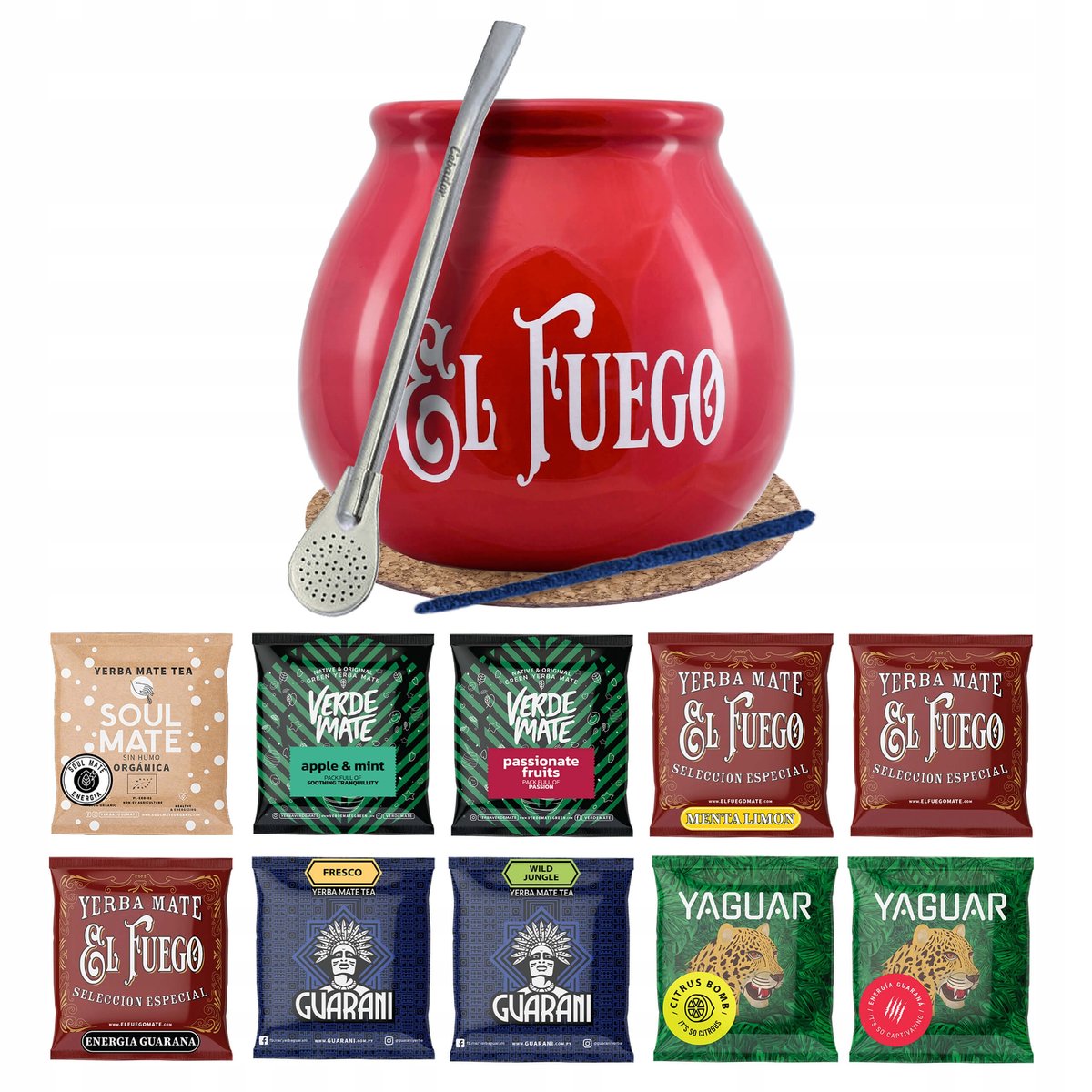 Zestaw Yerba Mate 10x50g Tykwa Bombilla 500g