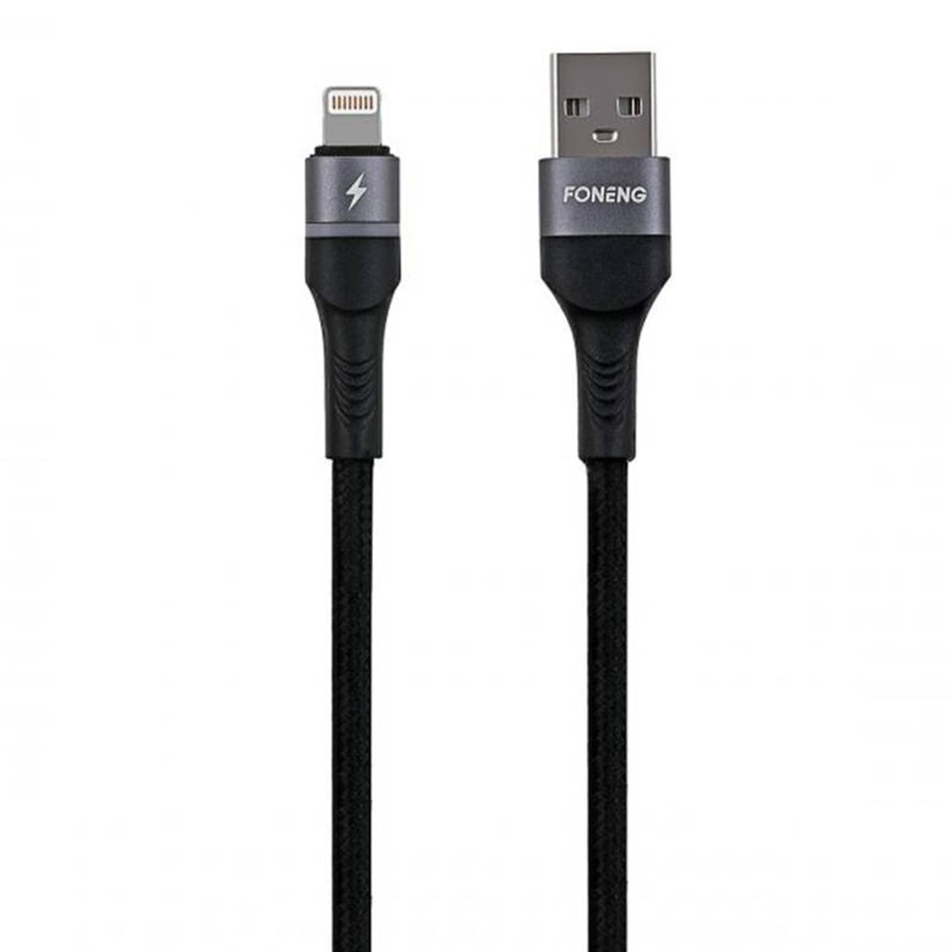 Zdjęcia - Kabel Foneng  USB do Lightning  X79, LED, oplot, 3A, 1m  (czarny)