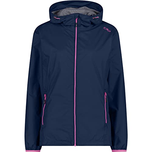 CMP damska kurtka przeciwdeszczowa ze stałym kapturem, Blue, 46