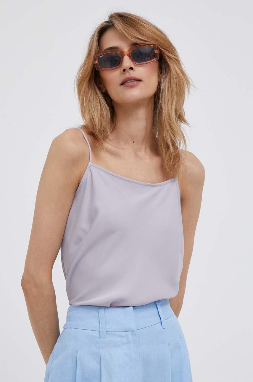 Calvin Klein bluzka kolor fioletowy