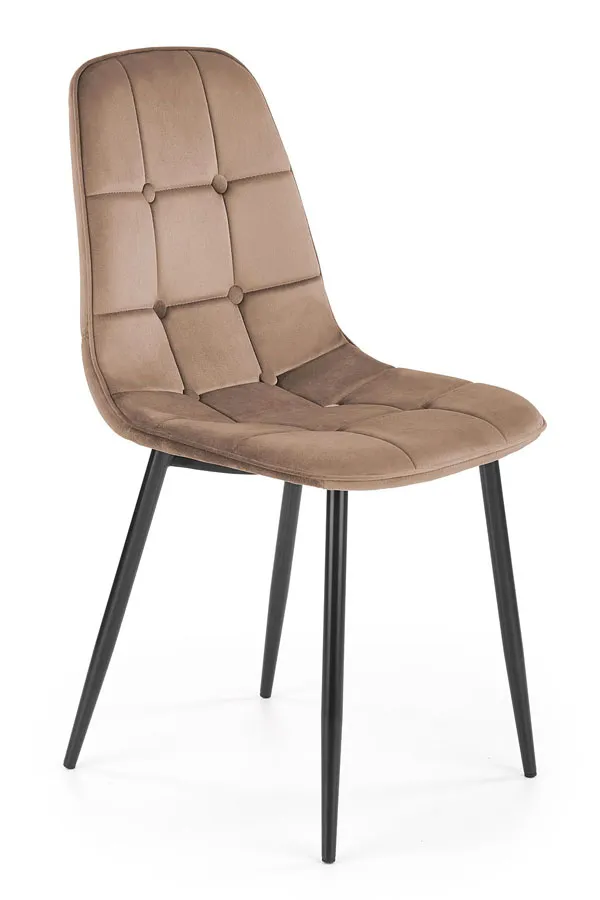 Beżowe pikowane nowoczesne krzesło - Zanno