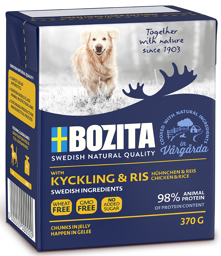 BOZITA Dog: Kurczak i ryż w galarecie 24x370g
