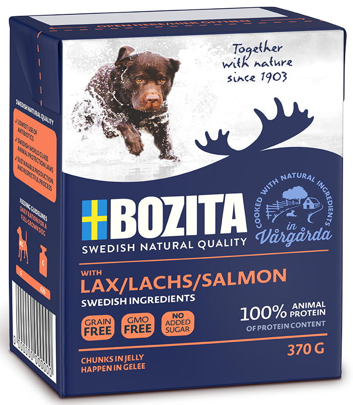 BOZITA Dog: Łosoś w galarecie 6x370g+ 1szt GRATIS !!!