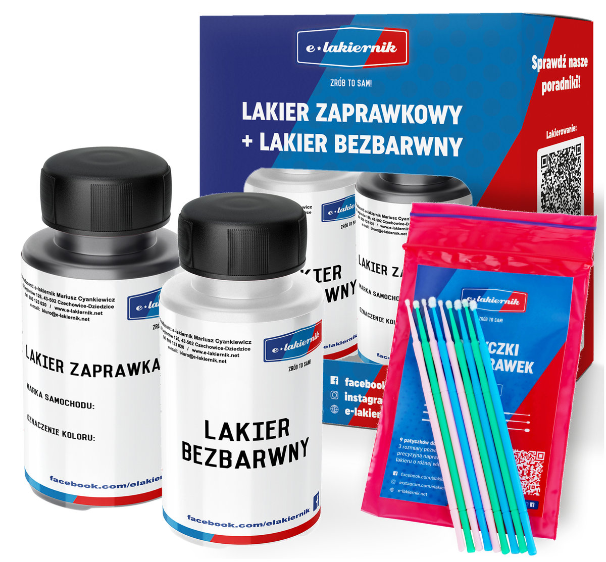 LAKIER SAMOCHODOWY ZAPRAWKA BEZBARWNY PATYCZKI