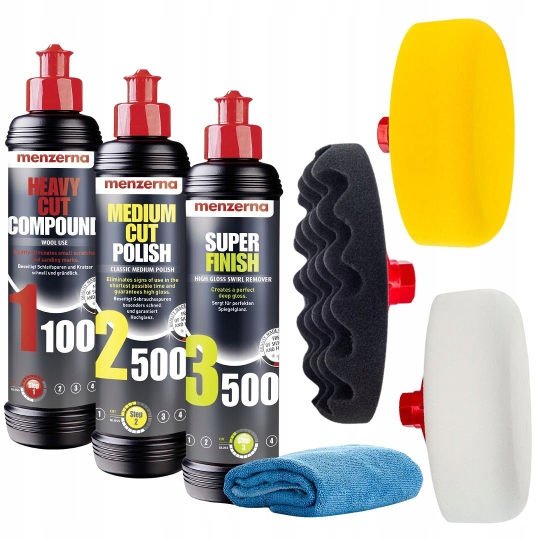 MENZERNA 1100 2500 3500 ZESTAW PAST POLERSKICH PAD + Fibra