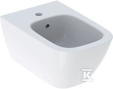 Bidet wiszący Smyle Square B35 cm, H26 cm, T54 cm, z przelewem, z otworem na baterię