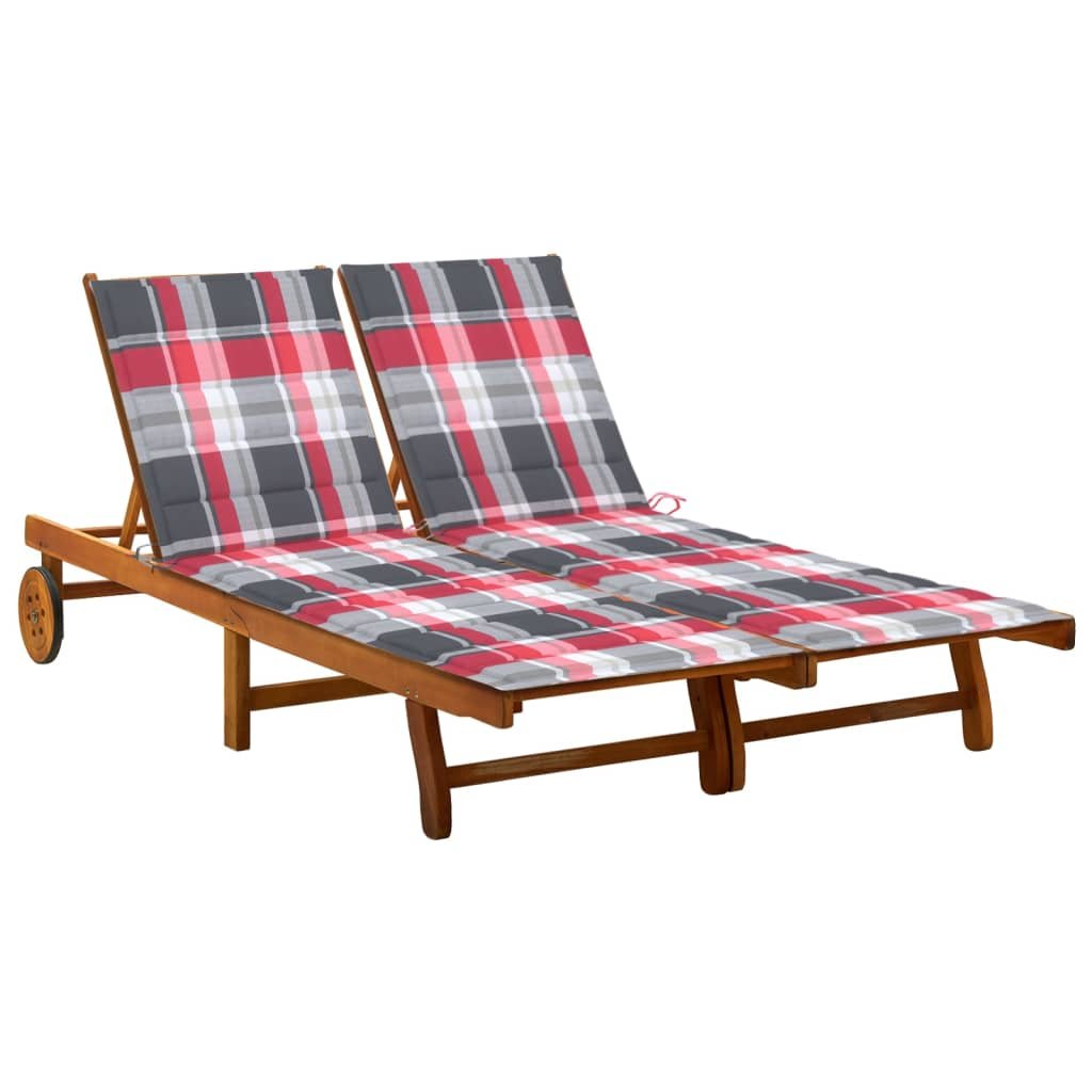 vidaXL Lumarko 2-osobowy leżak ogrodowy z poduszkami, lite drewno akacjowe 3061387