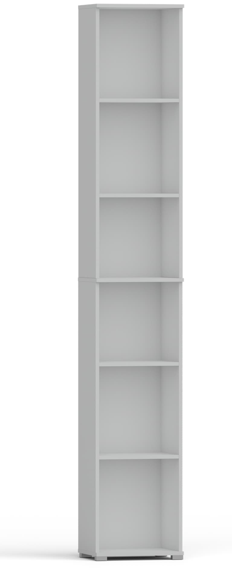 Regał pola 215x40 cm biały, 6 półek na książki i segregatory