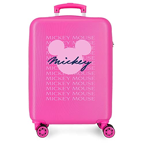 Disney Have a Good Time Mickey Signature Walizka kabinowa Różowy 38x55x20 cms Sztywne zapięcie z boku 35L 2 kg 4 koła Podwójne Bagaż Ręczny, Różowy, Talla única, walizka kabinowa