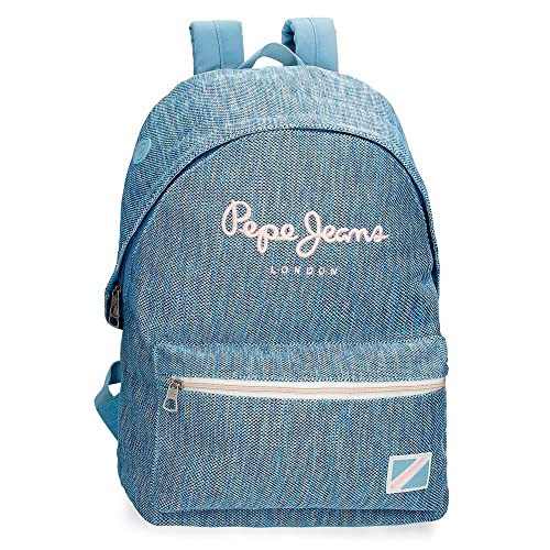 Pepe Jeans Lena Bagaż, Torba Messenger Dziewczyny, niebieski, Mochila Escolar Doble Compart. Adaptable a Carro, Plecak szkolny z podwójną komorą adaptacyjną do wózka