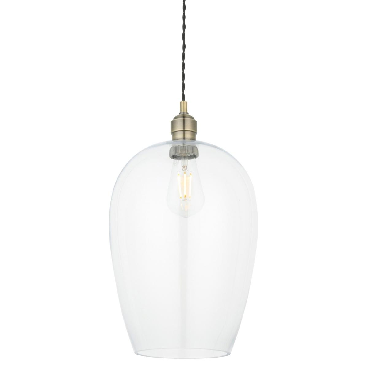 Lampa wisząca L&-1100658 Light& ze szklanym kloszem mosiądz