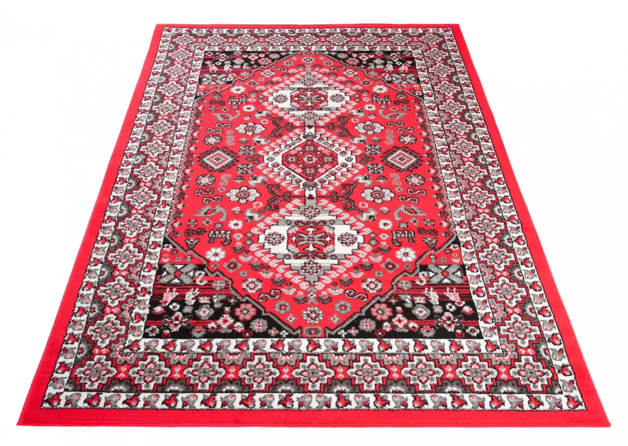Czerwony dywan boho R9-N74