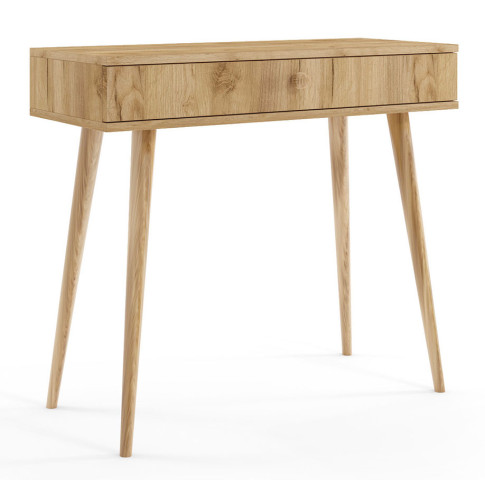 Skandynawska konsola toaletka boho dąb craft złoty P9-A48