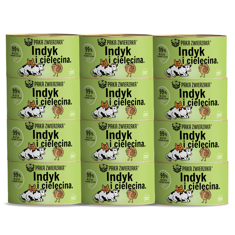 Paka Zwierzaka- karma mokra Indyk i cielęcina 12x200g