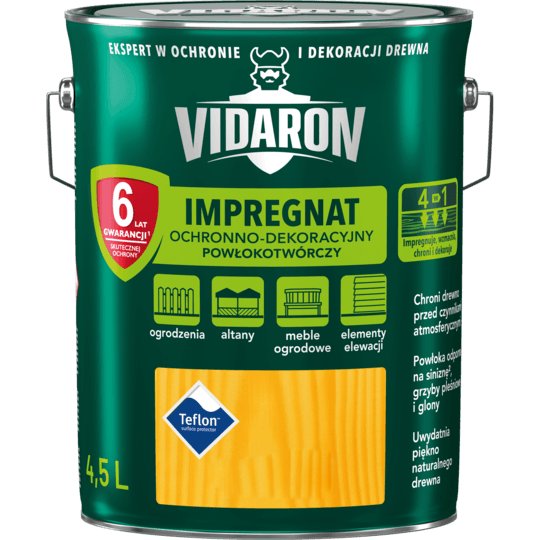 $241nie$242ka Impregnat do drewna sosna z$243ocista 4,5 L Vidaron ABJNJP