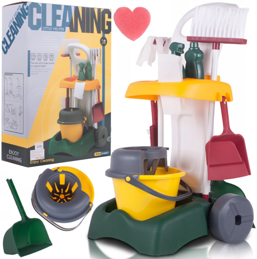 Wózek Zestaw Do Sprzątania Mop Wiaderko Miotła Xxl U444