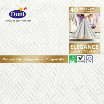 Duni Serwetki Elegance 40x40 cm Biały 40 szt.