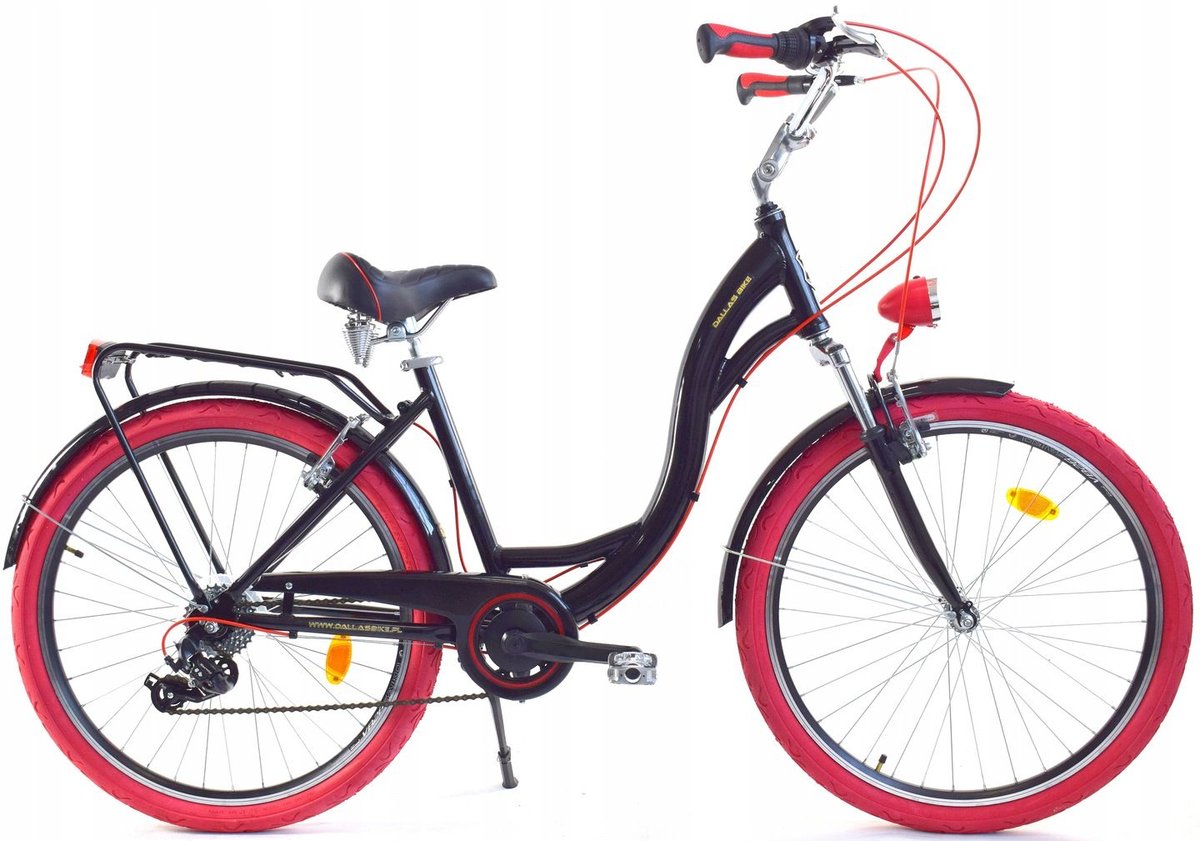 Dallas Bike City Alu 7Spd 26 cali Czarno-czerwony