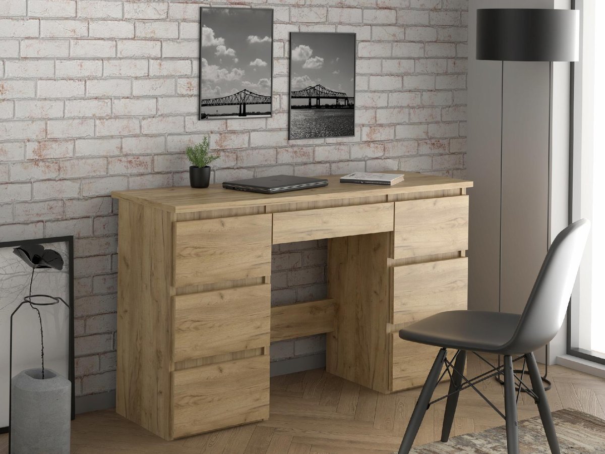 Biurko z szufladami do pokoju młodzieżowego Beta 4 dąb craft