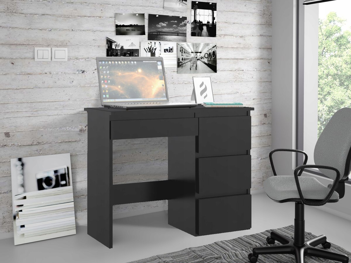 Biurko komputerowe szkolne z szufladami Beta 3 czarne