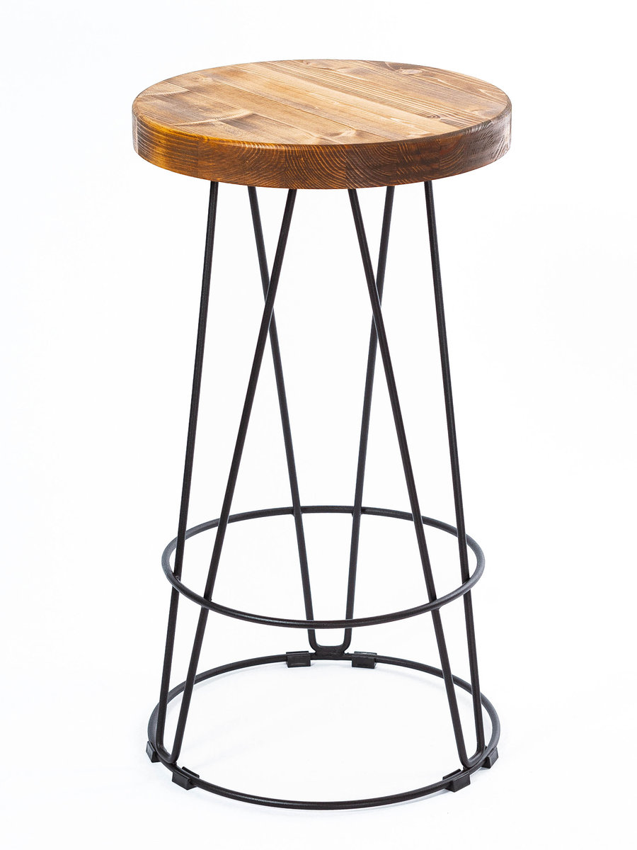 HOKER BAROWY KRZESŁO STOŁEK LOFT DREWNIANY TABORET / Loftie