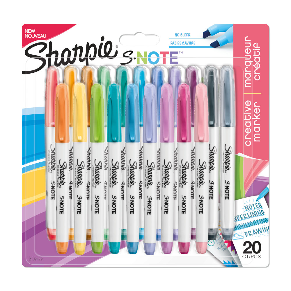 Sharpie Zakreślacz S-note Mix kolorów 20 szt 2139179 2139179