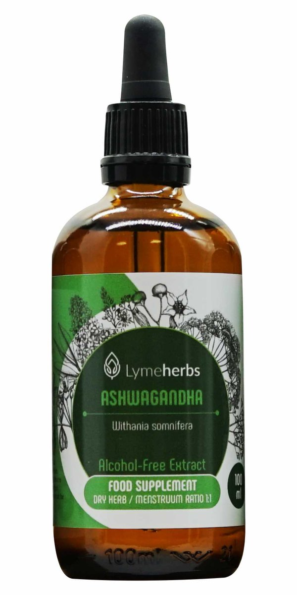 Lymeherbs, Ashwagandha ekstrakt bezalkoholowy 1:1, 100ml