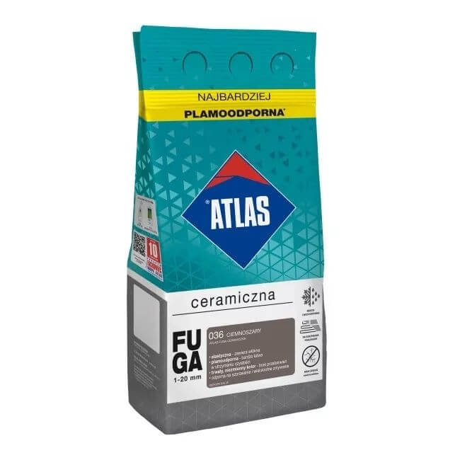 Atlas Fuga ceramiczna 036 ciemnoszary 5 kg