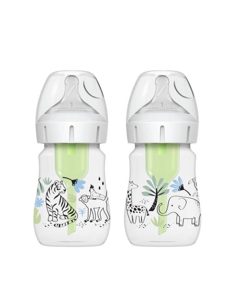 Dr Brown's Butelka szeroka szyjka Options+ 150ml 2 pak dżungla