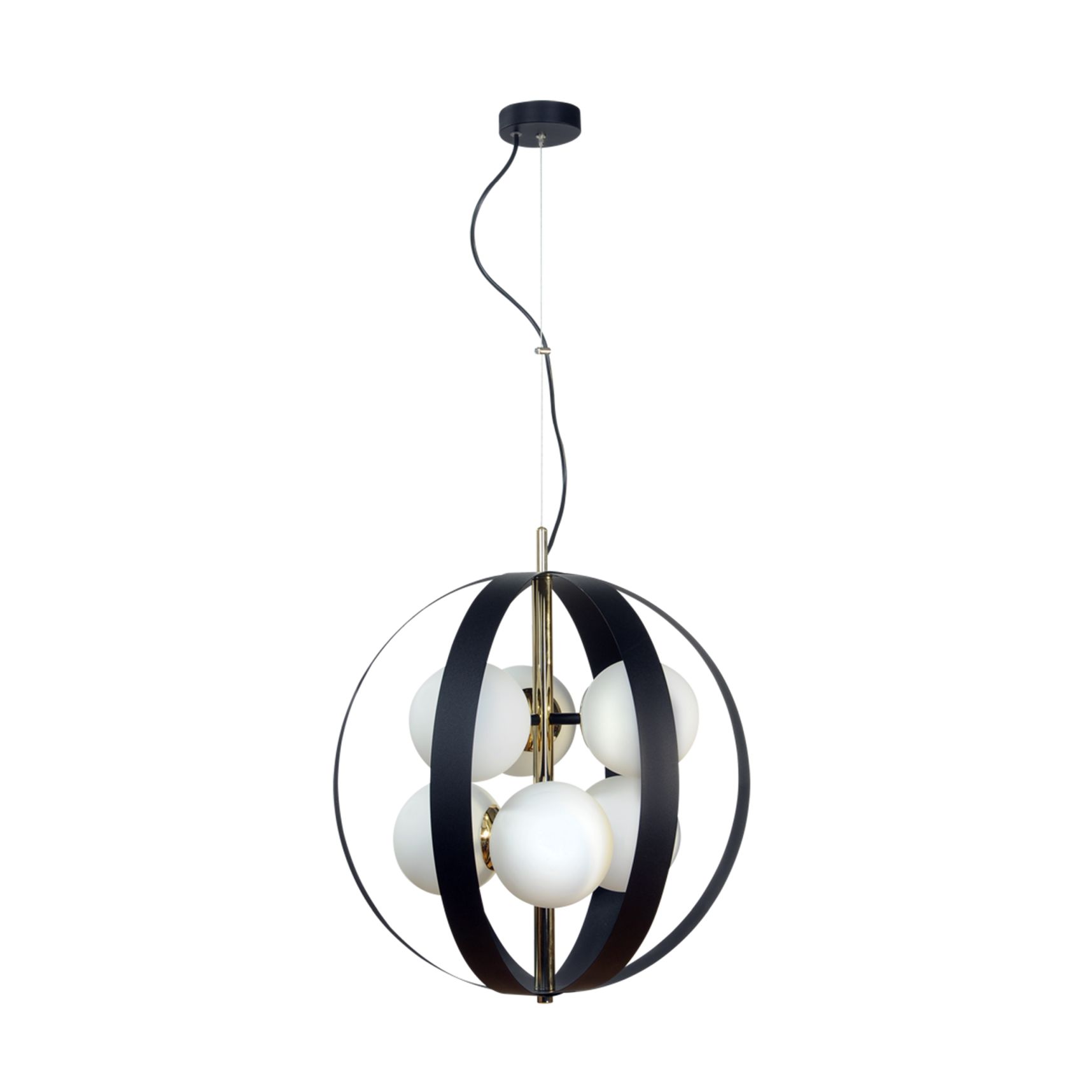 Ozdobna, czarno-złota lampa wisząca do salonu ZM 1138 z serii NELA