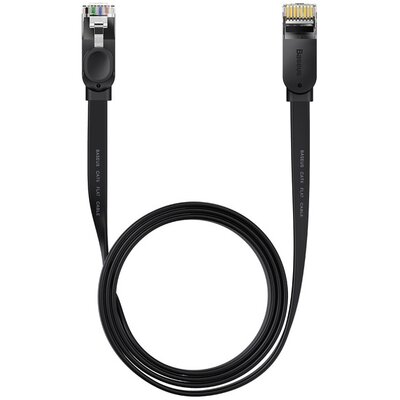 Baseus Speed Six kabel sieciowy płaski RJ45 1000Mbps 1.5m czarny (WKJS000001)