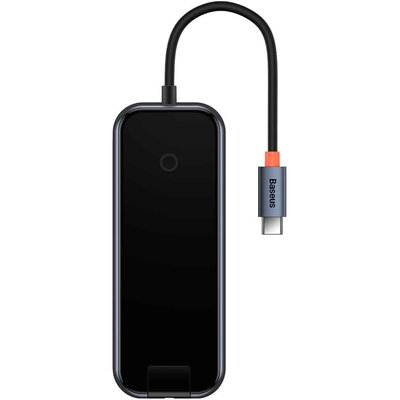 Hub 5w1 Baseus AcmeJoy series USB-C do 2xUSB 3.0 + USB 2.0 + USB-C PD + RJ45 (szary)
