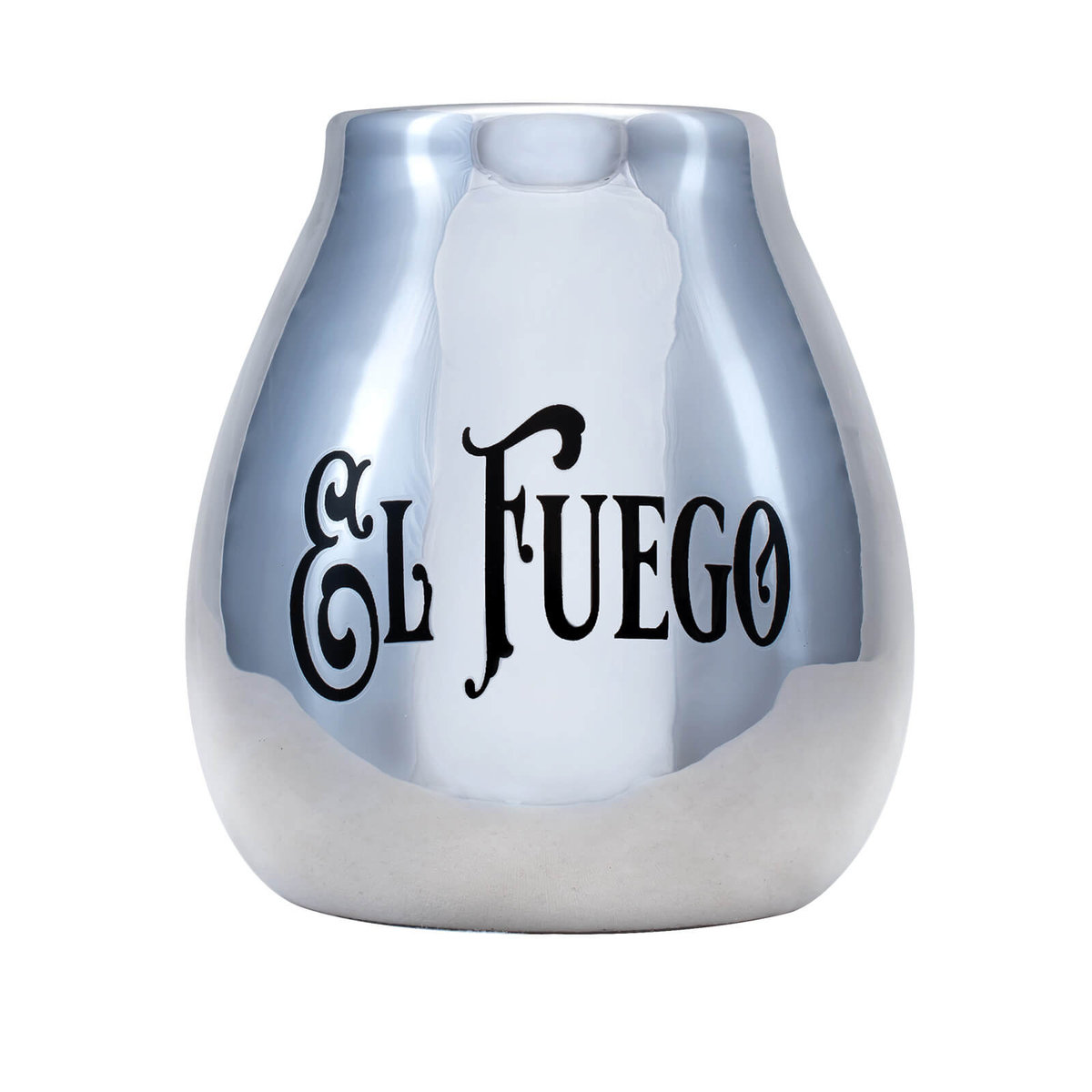 Yerba Mate Tykwa ceramiczna srebrna El Fuego