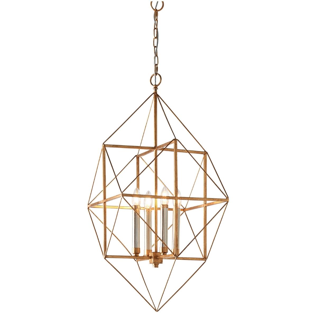 Świecznikowy żyrandol L&-180228 Light& geometryczny złoty