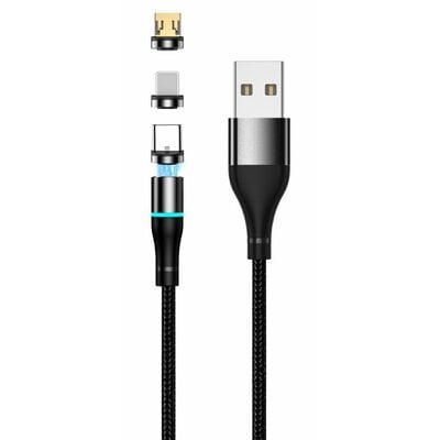 Kabel USB - USB Typ-C/Lightning/Micro USB SETTY 2A 1 m Czarny